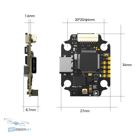 IFlight Borg 5S RX FPV flight controller included accessories size reference