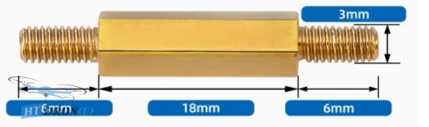 HTDRONE M3 L=30 Barbell Standoff Spacer at HTDRONE shop - detailed view