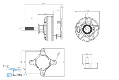 T-Motor AM600 525KV brushless motor packaging accessories best choice HTDRONE