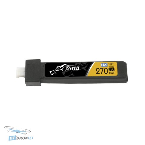 Tattu Lipo 1S 3.8V 270mAh 75C HV battery side view, best price at HTDRONE shop