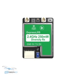 iFlight True Diversity ELRS 2.4G RX receiver with antennas - 3/4 view, price at HTDRONE