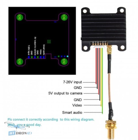AKK Race Ranger 1.6W VTX circuit board - detailed components view, buy at HTDRONE