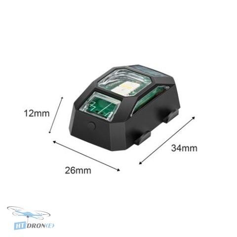 Size comparison of STARTRC STRATRC strobe light with accessories