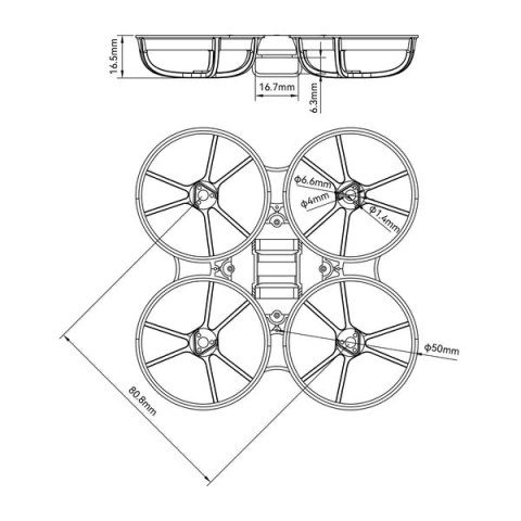 BETAFPV Meteor75 Pro Blue FPV frame packaging and contents - HTDRONE