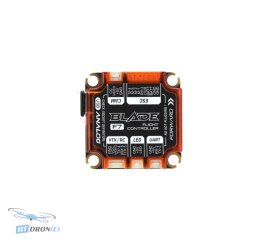 3/4 detail view of RushFPV RUSH BLADE F722 FPV stack with flight controller and ESC